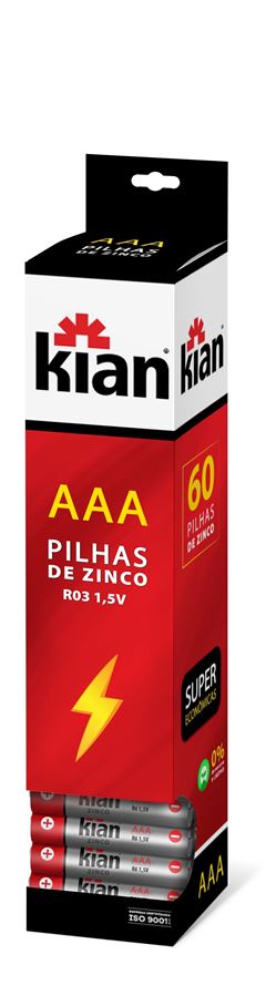 PILHA KIAN ZINCO AAA - BOX C/60